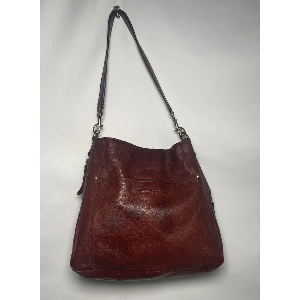 American Leather Co. Burgundy Shoulder Bag